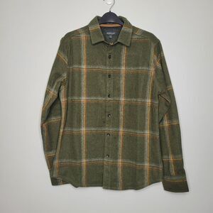 Jeremiah green plaid wool blend button front casual cabin shirt size small